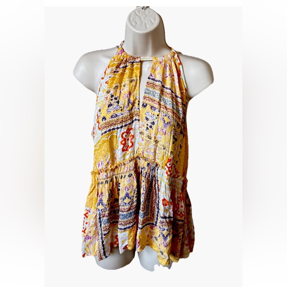 Rachel Zoe Multicolor Patterned Halter Top Size Medium